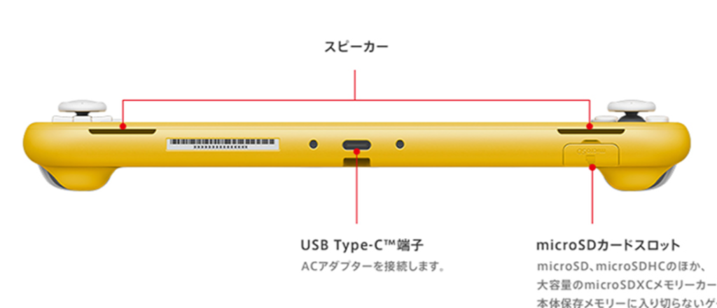 スイッチライトの端子接続口