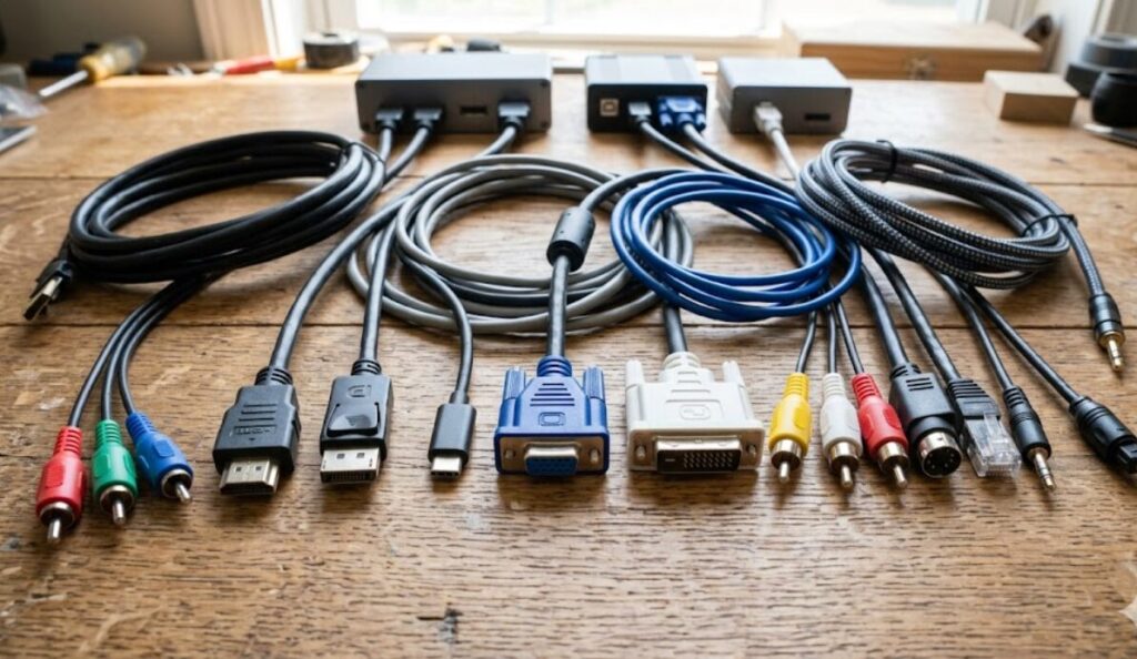 標準搭載の端子と対応ケーブルの種類