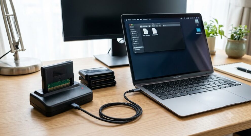 ゲーム用ダンパーとPCが繋がってる様子