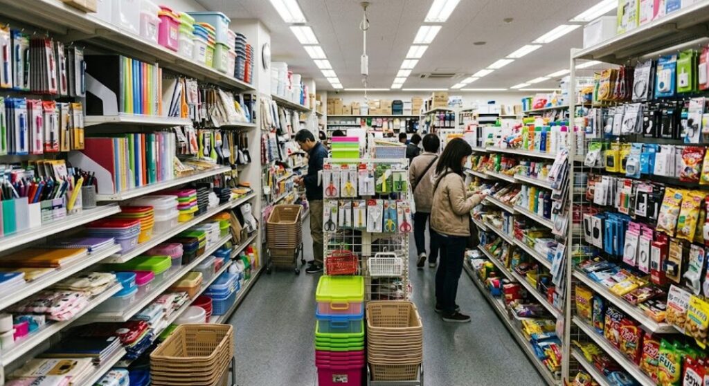 100均ショップの店内風景