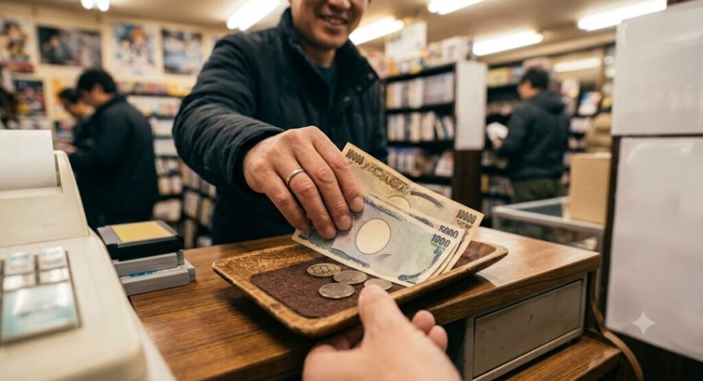 ゲームを購入するために支払いしてる画像