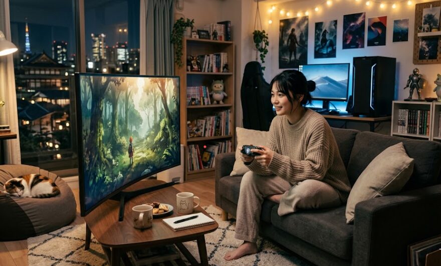 Steamでゲームをプレイしてる画像